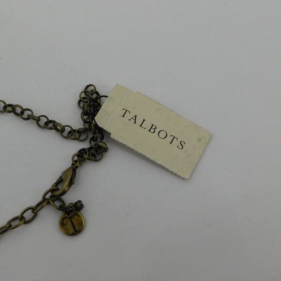 Talbots Red Clear Rhinestone Crystal Acrylic Bead Statement Bib Necklace New Tag - Picture 6 of 7